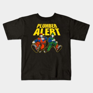 PLUMER ALERT SECOND-WARNING / Black variant Kids T-Shirt